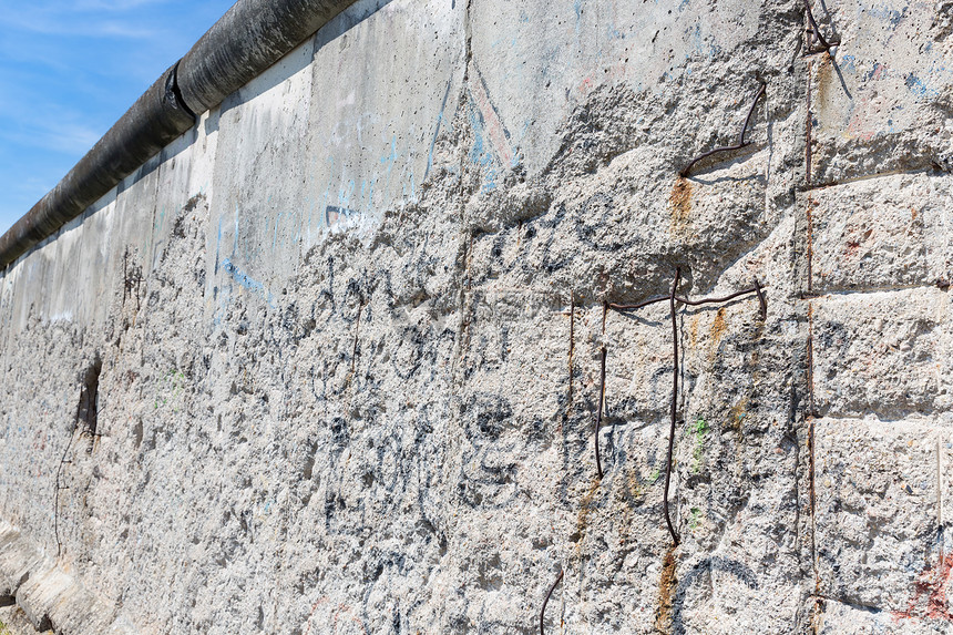 柏林墙的残留物隔离德国城东西两地的图片