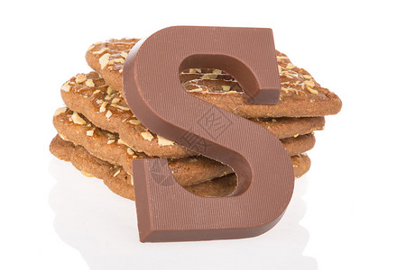 香饼加巧克力字母S背景