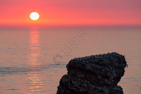 德国海格兰岛最西端美的日落靠近一座叫做朗吉安娜的悬崖图片