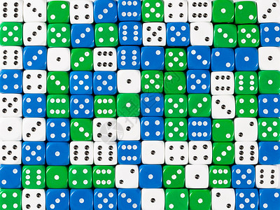 随机订购白蓝色和绿骰子的图样背景随机订购白蓝色和绿骰子的背景模式背景图片