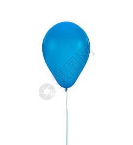 蓝气球用于生日和庆祝活动在白背景上孤立背景图片