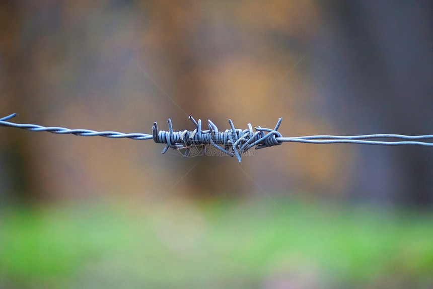 自然质的旧金属铁刺丝网栅栏图片