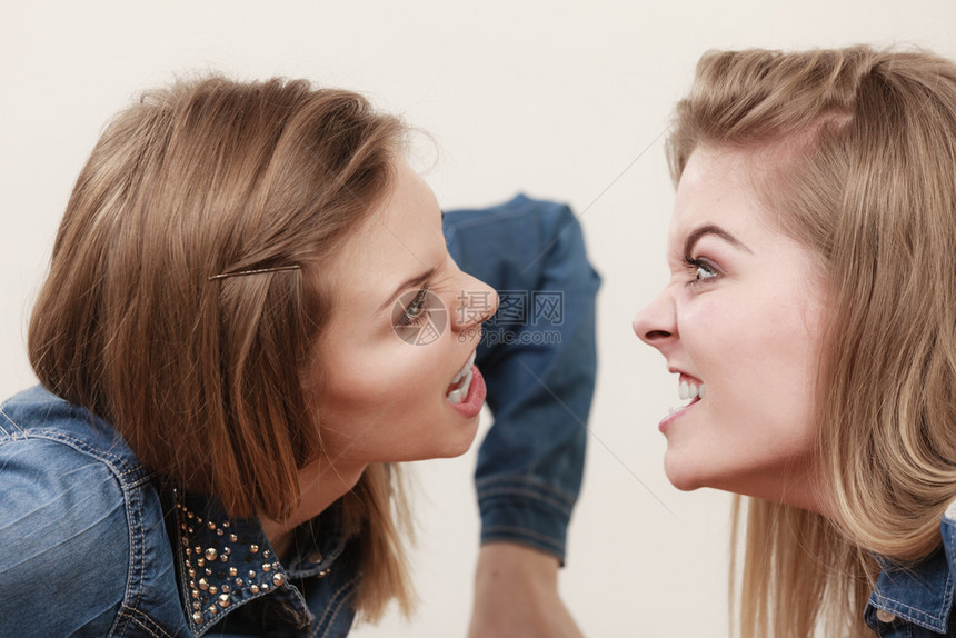 两个妇女争着互相生气两个妇女争吵图片