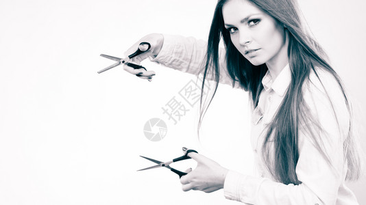 剪裁有新外观的发型师专业美剪刀理剪裁等专业美发师理图片
