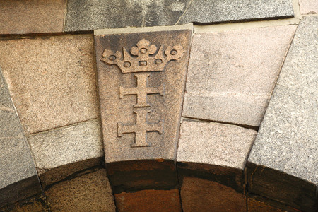 盾徽DanzigGdansk波兰石背景图片