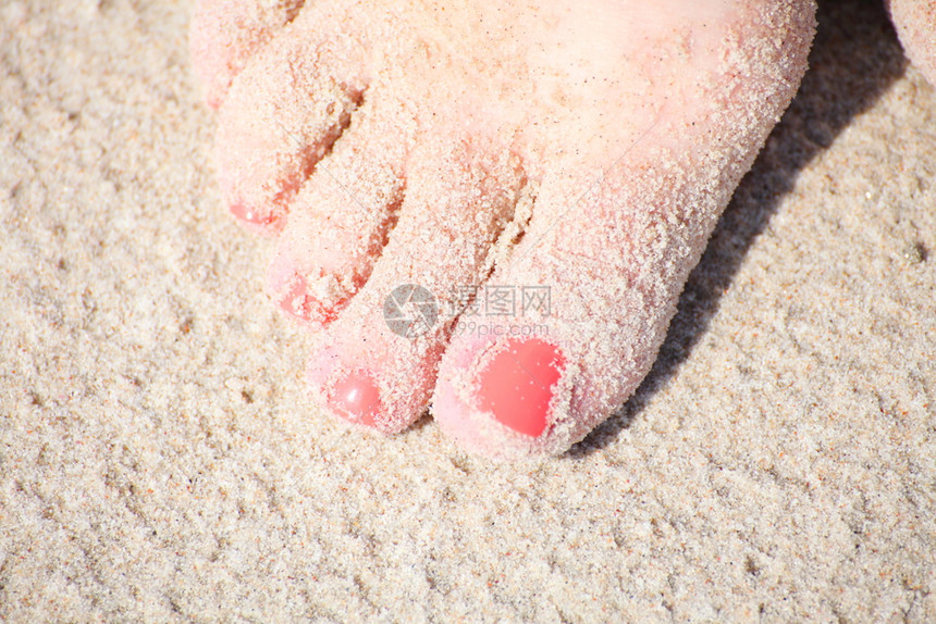 红指甲沙滩图片