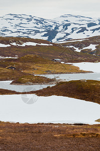 挪威远足区夏季风景优美的山地观挪威风优美的山地观背景图片