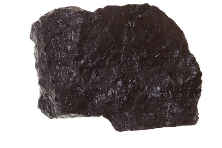 在白色背景上分离的煤块图片