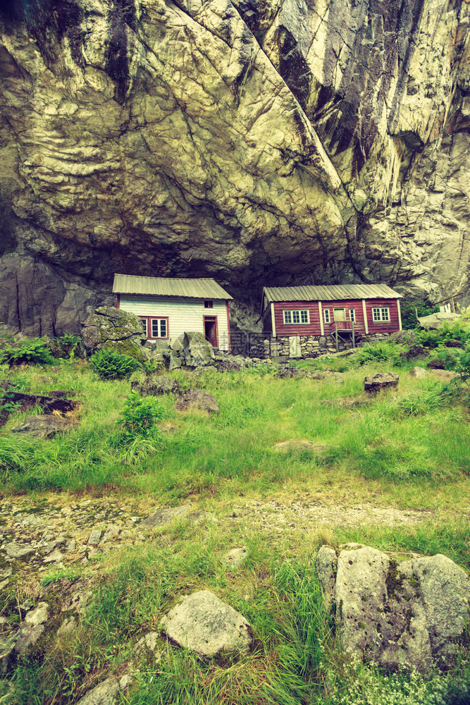 挪威Sokndal市Egersund和Flekkefjord之间44号公路Jossingfjord的Helleren住宅挪威约辛图片