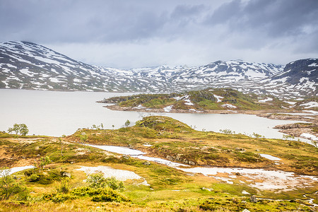 Hardangervidda的日落景观欧洲最高山区原图片