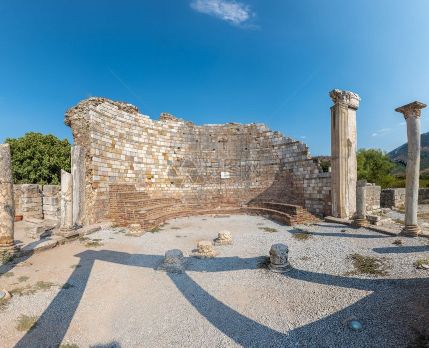 土耳其塞尔库克古希腊城市以弗所玛丽教堂遗址的高分辨率全景以弗所马利亚土耳其塞尔库克图片