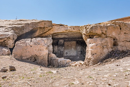 尚勒乌尔法土耳其Sanliurfa哈兰的Pognon或Ponyon洞穴外景背景