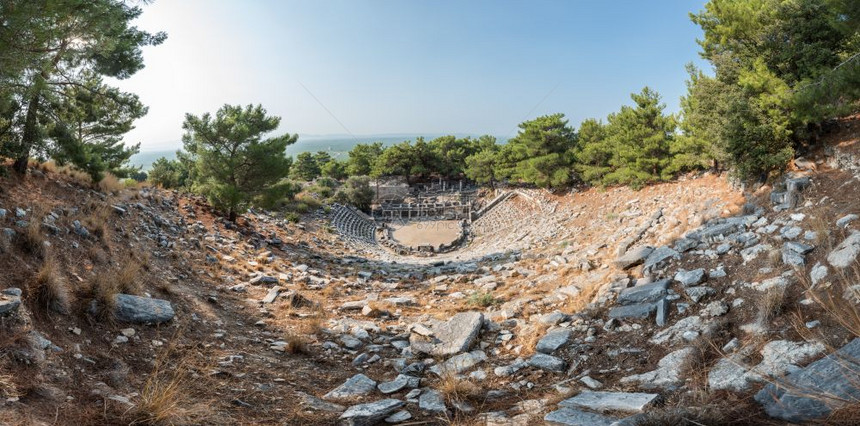 古希腊城迹的高分辨率全景土耳其普里内SokeAydin土耳其图片