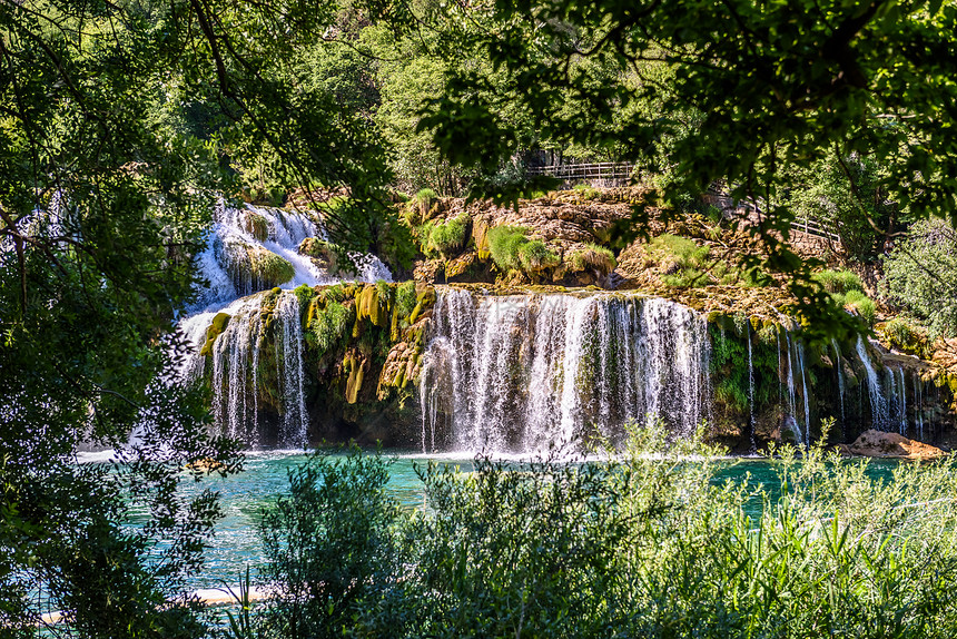 克罗地亚Sibenik克罗地亚公园之一Krka公园SkradinskiBuk的瀑布之景克罗地亚Sibenik的Krka公园图片