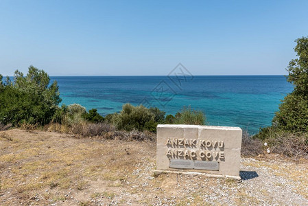 澳新军团ANZAC湾第一次世界大战地点ANZACs降落在土耳其卡纳莱的加利波半岛上背景