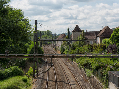 法国Orthez村铁轨图片