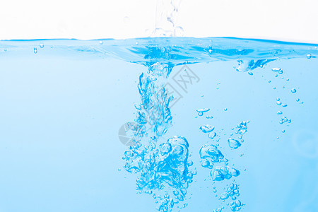 水表面和蓝色泡图片