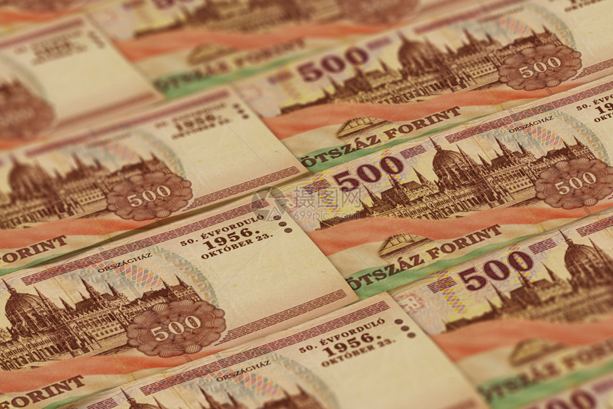 匈牙利货币背景图片