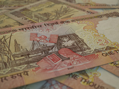 印度卢比货币业务背景印度卢比特写照片背面模糊印度货币业务背景背景图片