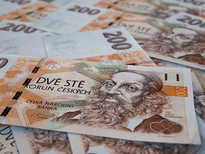 捷克的Chech货币Czesh货币金融背景CZK宏观拍摄CZK货币商业背景CZK特写照片设计图片