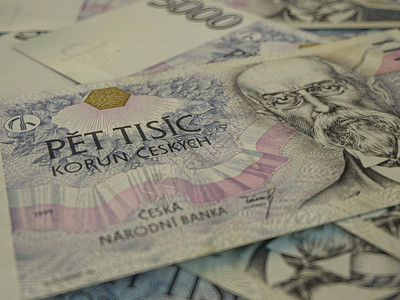 英镑美元Chech货币Czesh货币金融背景CZK宏观拍摄CZK货币商业背景CZK特写照片背景