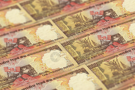 印度货币卢比钞票背景图片