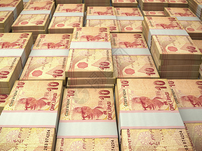 土耳其货币的商业背景土耳其里拉特写的照片模糊背景土耳其里拉特写的照片图片