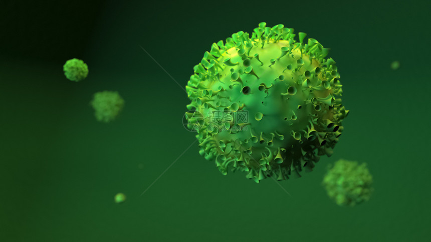 科罗纳背景不同的流感3D图例科罗纳爆发和科罗纳流感背景3D图例图片