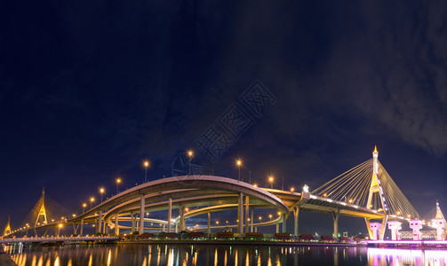BhumibolBridge泰国工业环路桥全景图片