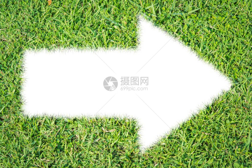 白色背景上的绿草生态箭头图标图片