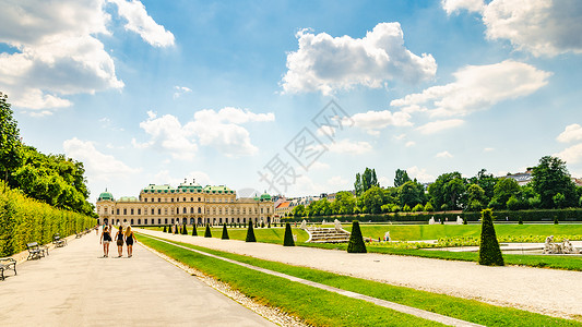 布兰特奥地利维也纳2013年7月9日关于著名的SchlossBelvedere的展望JohannLukasvonHildebrandt背景