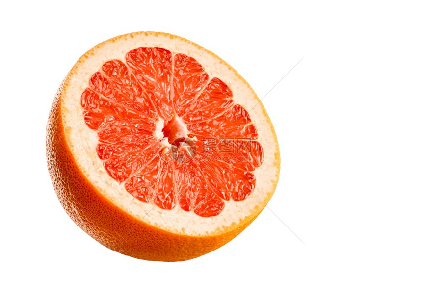 Grapefruit特写在白色剪切背景中被孤立非常详细的宏拍摄在左侧右复制空间grapefruit特写在橙色背景中被孤立图片