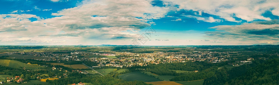 莱布尼茨市美酒国航空全景奥地利施蒂里亚南部旅游目的地市景旅游目的地图片