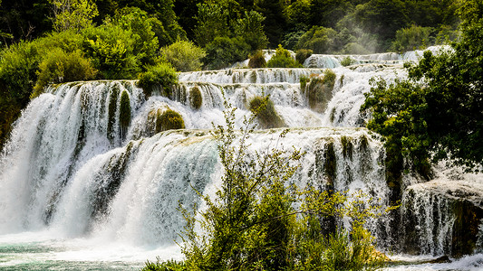 欧洲的瀑布croatia旅游点欧洲的croatia旅行地点背景图片