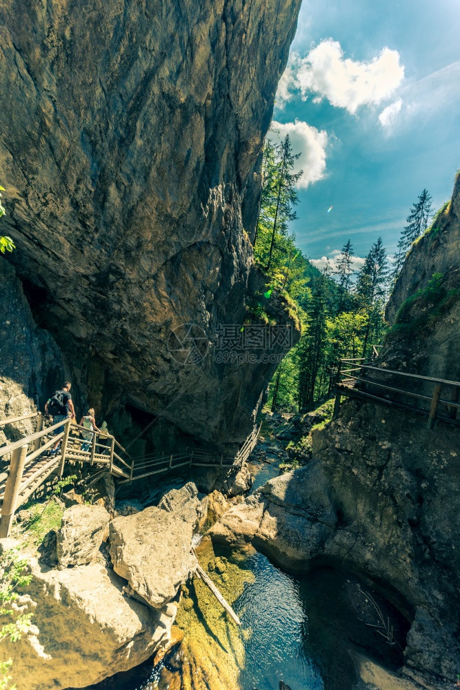 奥地利旅游景点Barenschutzklamm在岩石地貌中远足图片