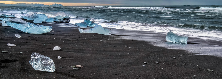 Jokulsarlon海滩景观图片