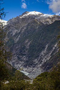 新西兰弗朗兹约瑟夫格拉西耶FranzJosephGlacier的远视背景