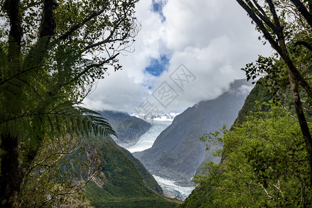 弗兰兹新西兰弗朗兹约瑟夫冰川的景象背景