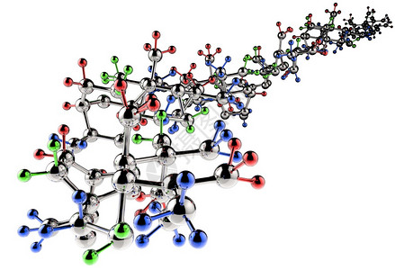 3d红色绿蓝颜的分子背景图片