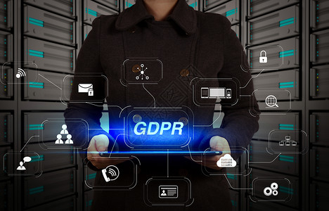 GDPR带有网络安全和隐私虚拟图象的数据保护条例高清图片