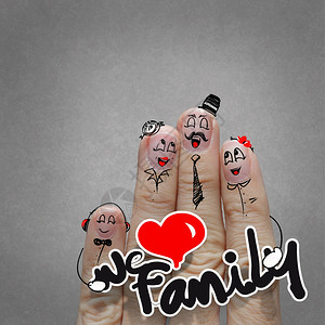 幸福的手指家庭抱着我们爱的家庭词图片