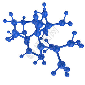 白色背景上的分子蓝色3d背景图片