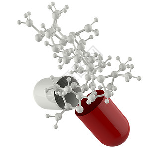 胶囊显示3d分子为医学概念图片