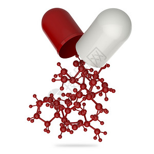胶囊显示3d分子为医学概念图片