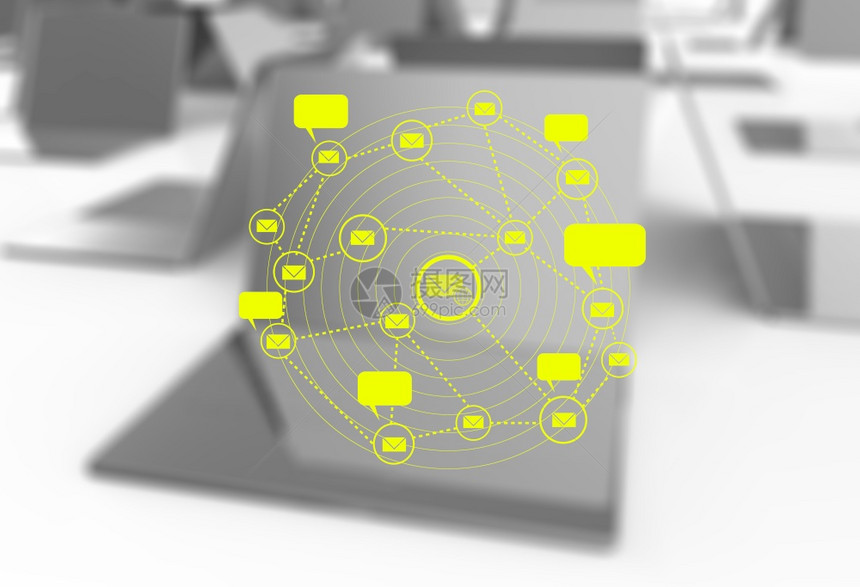 以电子邮件符号为概念的计算机图片