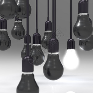 灰色背景的创意思想和领导力概念灯泡背景图片