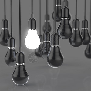 灰色背景的创意思想和领导力概念灯泡图片