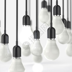 3D灯泡的创造想法和领导力概念图片