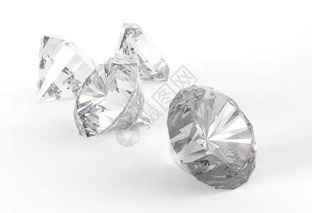 以白色3D模型分离的钻石图片