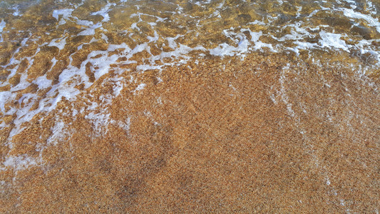 沿海沙滩中的清水自然近距离背景图片